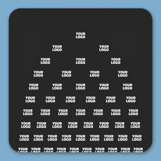 ロゴユニークのアーチパターン | 黒（編集可能） スクエアシール