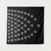 ロゴユニークのアーチパターン | 黒（編集可能） タペストリー (正面(横))