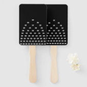 ロゴユニークのアーチパターン | 黒（編集可能） ハンドファン (正面&裏面)