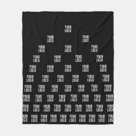 ロゴユニークのアーチパターン | 黒（編集可能） フリースブランケット