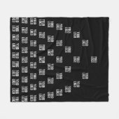 ロゴユニークのアーチパターン | 黒（編集可能） フリースブランケット (正面(横))