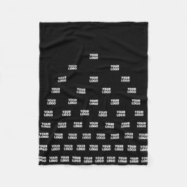 ロゴユニークのアーチパターン | 黒（編集可能） フリースブランケット