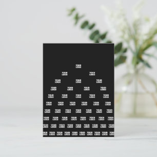 ロゴユニークのアーチパターン   黒（編集可能） ポストカード