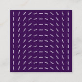 ロゴユニークまたはアップロードされた画像パターン | パープル スクエア名刺 (正面)