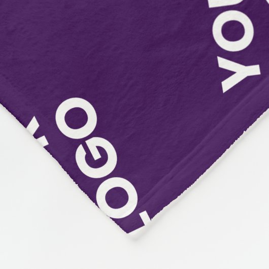 ロゴユニークまたはアップロードされた画像パターン | パープル フリースブランケット (角)