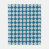 ロゴユニークまたはイメージパターン | 青（編集可能） フリースブランケット (正面)