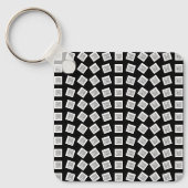 ロゴユニークまたはイメージパターン | 黒(編集可能) キーホルダー (正面)