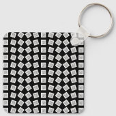 ロゴユニークまたはイメージパターン | 黒(編集可能) キーホルダー (裏面)