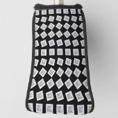 ロゴユニークまたはイメージパターン | 黒（編集可能） ゴルフヘッドカバー (回転90)