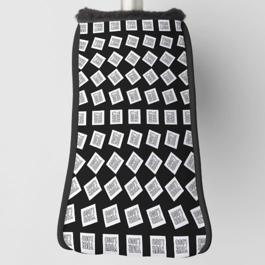 ロゴユニークまたはイメージパターン | 黒（編集可能） ゴルフヘッドカバー (回転90)