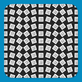 ロゴユニークまたはイメージパターン | 黒（編集可能） スクエアシール