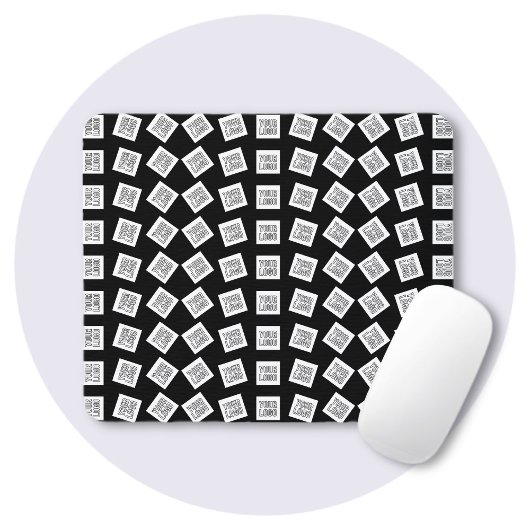 ロゴユニークまたはイメージパターン | 黒(編集可能) マウスパッド