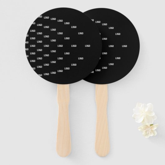 ロゴユニーク/アップロードした画像を使用したパターン ハンドファン (正面&裏面)