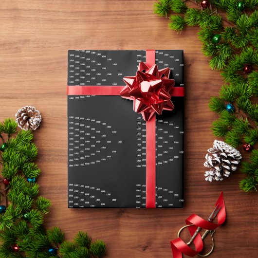 ロゴユニーク/アップロードした画像を使用したパターン ラッピングペーパー (クリスマスギフト)
