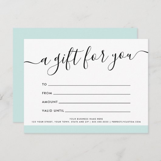 ロゴライトアクアブルー商品券カード ポストカード (正面/裏面)