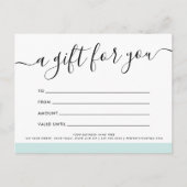 ロゴライトアクアブルー商品券カード ポストカード (正面)