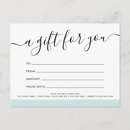 ロゴライトアクアブルー商品券カード ポストカード (正面)