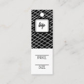 ロゴラインパターンパーソナライズされた価格ラベル スキニー名刺 (正面)