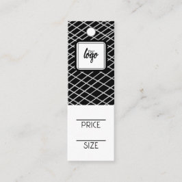 ロゴラインパターンパーソナライズされた価格ラベル スキニー名刺
