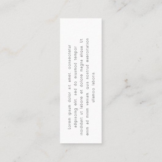 ロゴラインパターンパーソナライズされた価格ラベル スキニー名刺 (裏面)