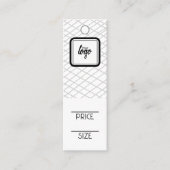 ロゴラインパターンパーソナライズされた価格ラベル スキニー名刺 (正面)