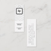 ロゴラインパターンパーソナライズされた価格ラベル スキニー名刺 (正面/裏面)