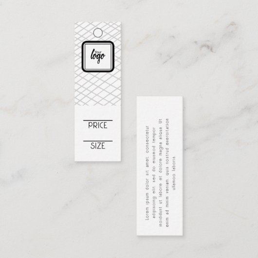 ロゴラインパターンパーソナライズされた価格ラベル スキニー名刺 (正面/裏面)