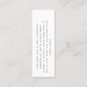 ロゴラインパターンパーソナライズされた価格ラベル スキニー名刺 (裏面)