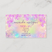 ロゴラッシュヘアメイクアップ爪、 ネイルグリッタードリップピンク金ゴールド 名刺 (裏面)