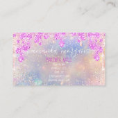 ロゴラッシュヘアメイクアップ爪、 ネイルピンクホログラフ 名刺 (裏面)