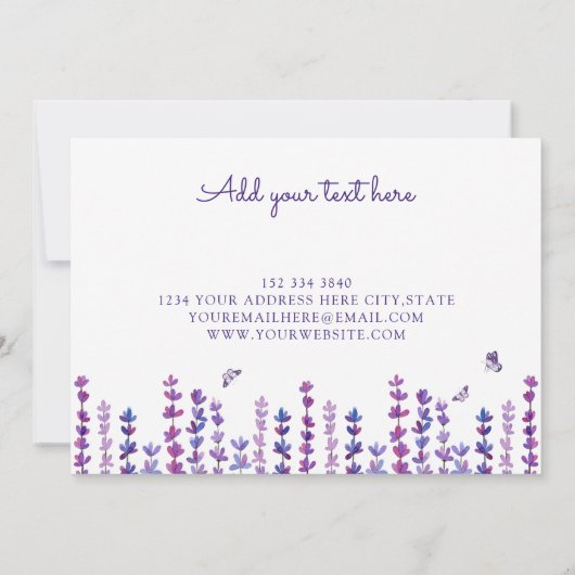 ロゴラベンダーと蝶ありがとう サンキューカード (裏面)