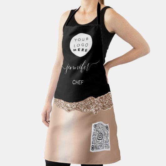 ロゴレストランベーカリーケータリングケーキネームバラ エプロン (インサイチュ)