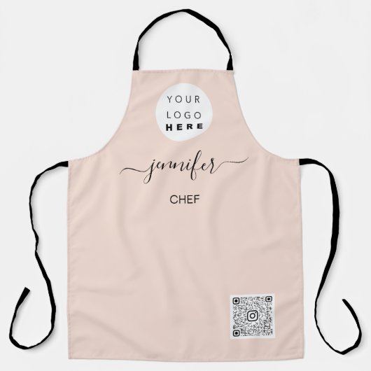 ロゴレストランベーカリーケータリングケーキバラ エプロン (正面)