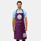 ロゴレストランベーカリーケータリングケーキパープル エプロン (着用した状態)