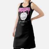 ロゴレストランベーカリーケータリングケーキピンクドリップ エプロン (インサイチュ)