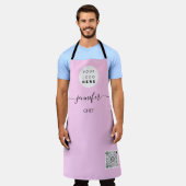 ロゴレストランベーカリーケータリングケーキピンク エプロン (着用した状態)