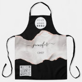 ロゴレストランベーカリーケータリングケーキマーブルバラ エプロン (正面)