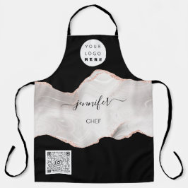 ロゴレストランベーカリーケータリングケーキマーブルバラ エプロン