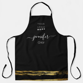 ロゴレストランベーカリーケータリングケーキ金ゴールドブラック エプロン