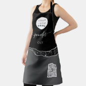 ロゴレストランベーカリーケータリングケーキQRブラック エプロン (インサイチュ)