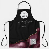 ロゴレストランベーカリーケータリングケーキQRブルゴーニュ エプロン (正面)
