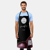 ロゴレストランベーカリーケータリングケーキQRブルゴーニュ エプロン (着用した状態)