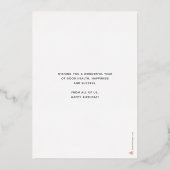 ロゴレタリングバルーンネイビーブルービジネス誕生日 箔招待状 (裏面)