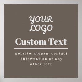 ロゴレトロモダン – ベージュ&ライトグレー ポスター