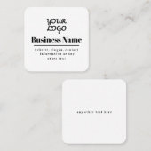 ロゴレトロモダン – 白と黒 スクエア名刺 (正面/裏面)