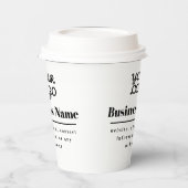 ロゴレトロモダン – 白と黒 紙コップ (左)