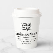 ロゴレトロモダン – 白と黒 紙コップ (裏面)