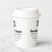 ロゴレトロモダン – 白と黒 紙コップ (右)