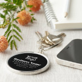 ロゴレトロモダン – 白黒 キーホルダー (側面)