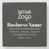 ロゴレトロモダン – 白黒 ストーンコースター (正面)